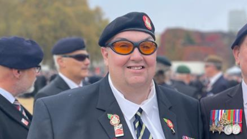 Blind veteran Paul on Remembrance Sunday, 2022