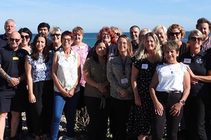 A group of the staff at Rustington on the beach