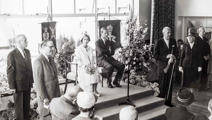 Her Majesty The Queen and Prince Philip, visiting the Brighton Centre, 1962