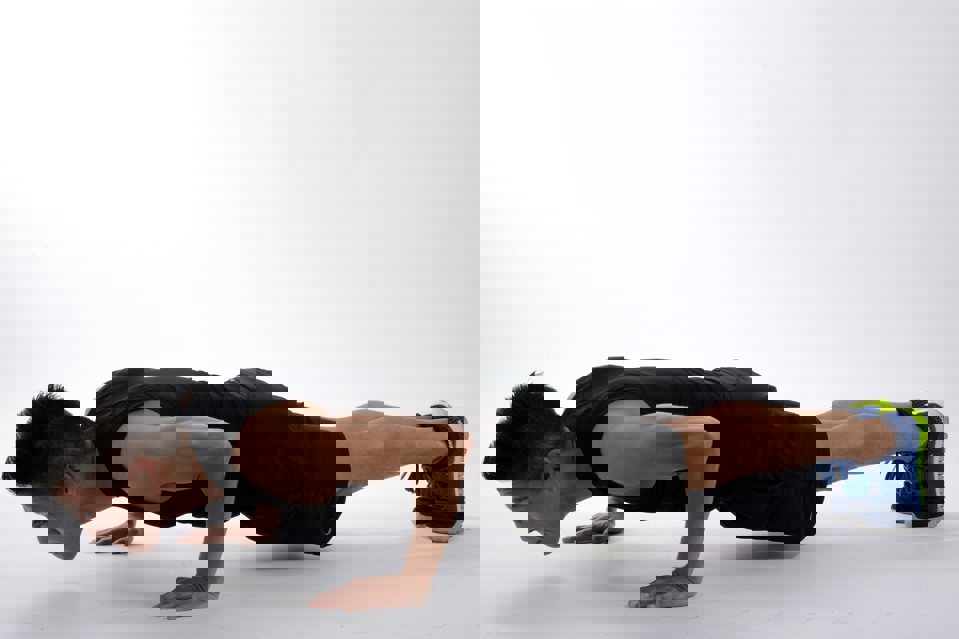 A man doing a push up