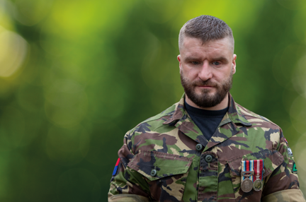 Portrait of Rob wearing his uniform  