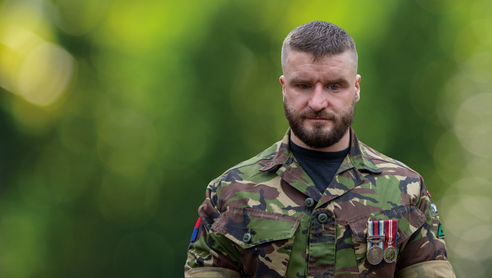 Portrait of Rob wearing his uniform  