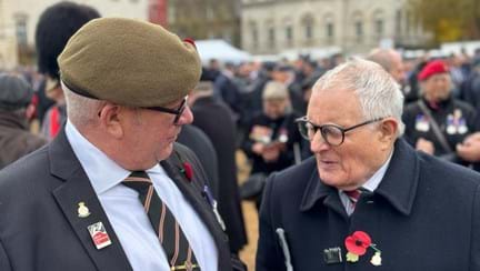 Blind veterans Roger and Mark just before the March