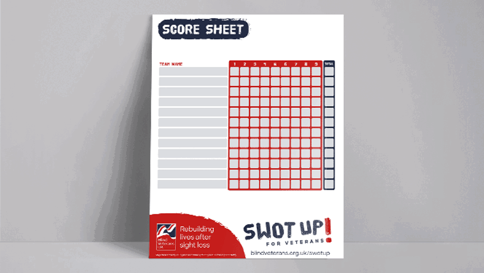 A photo of the swot up score sheet